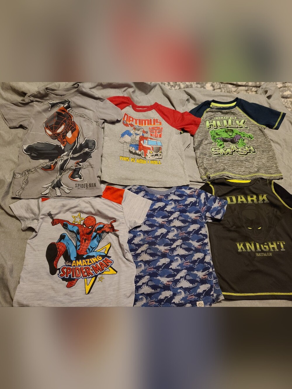 Boys Size 6 Shirt Lot Of 6 Jumping Beans, Free Planet & Marvel